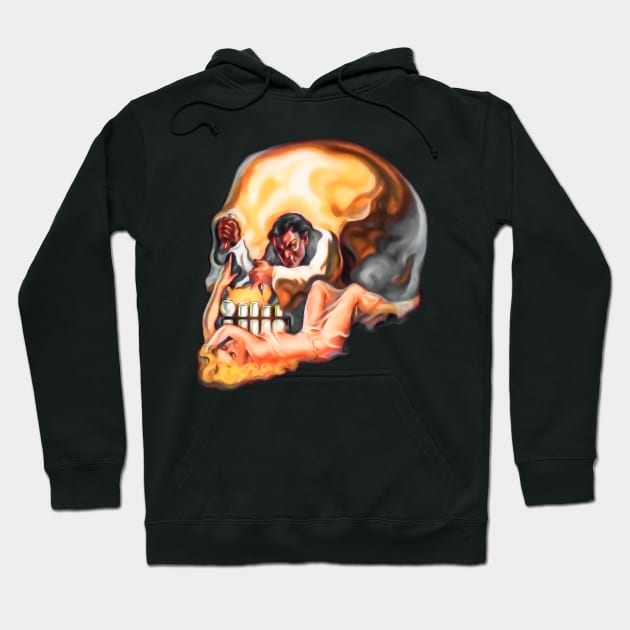 Skull Mad Scientist Doctor Horror Comic Retro Vintage Hoodie by REVISTANGO